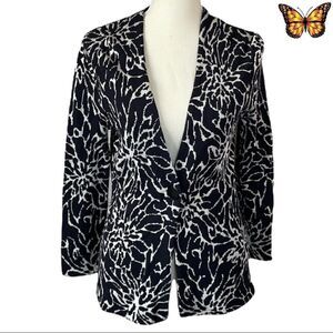 Jones New York Collection Petite Open Front Floral Print Cardigan